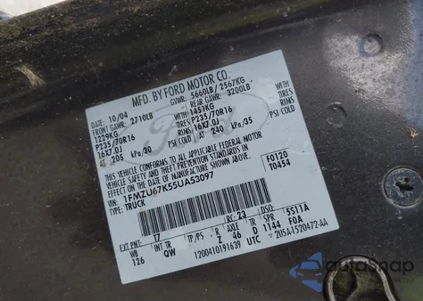 2005 Ford Explorer Sport Trac from USA, damaged, VIN 1FMZU67K55UA53097